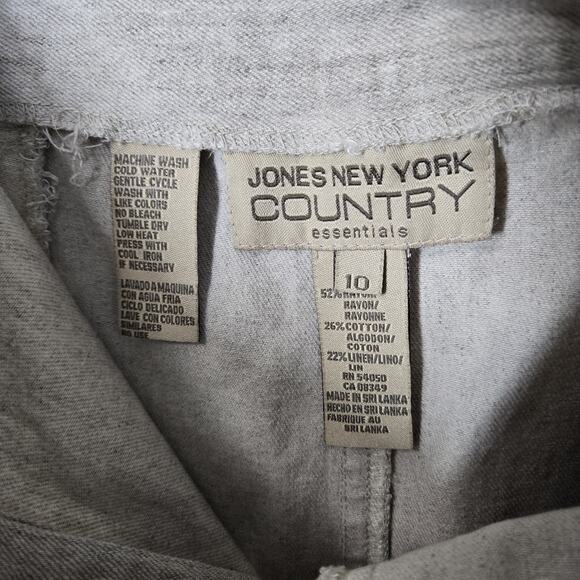 VTG Jones New York Country Linen Blend Maxi Skirt Sz 10 Beige Button Front Denim - Picture 8 of 12